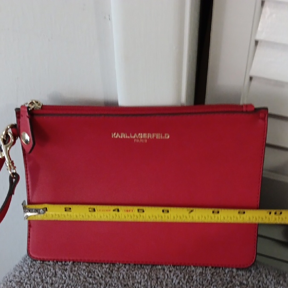 Karl Lagerfeld Vibrant Red Clutch/Wristlet - Picture 2 of 6